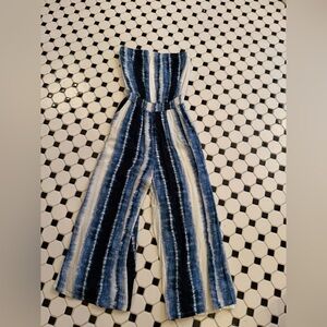 Blue and White Jumpsuit